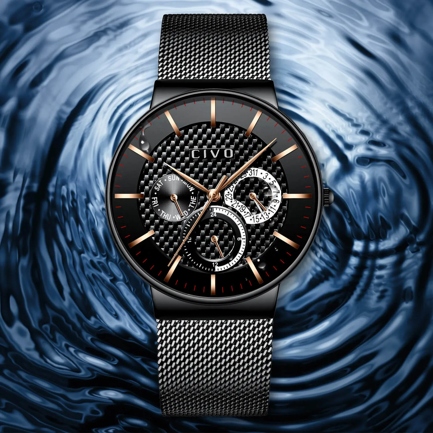 0047C | Quartz Men Watch | Mesh Band