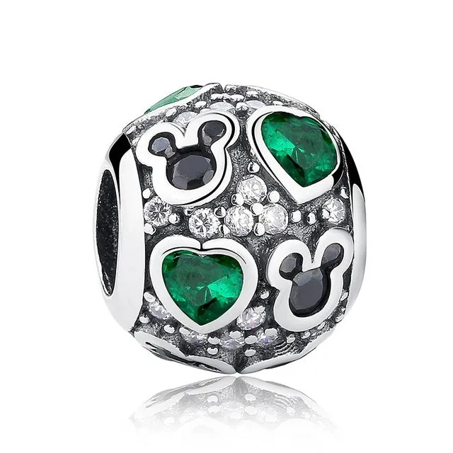 100% Authentic 925 Sterling Silver Cute Minnie & Miky Charm Beads Fit pandora Bracelet Pendants DIY Original Jewelry