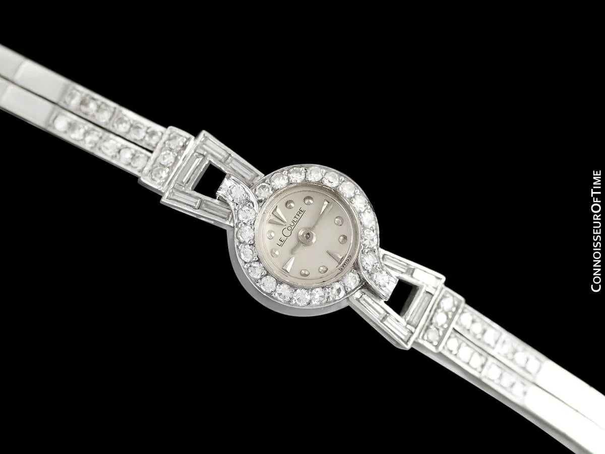 1952 Jaeger-LeCoultre Vintage Ladies Backwind Cocktail Watch - Platinum & Diamonds