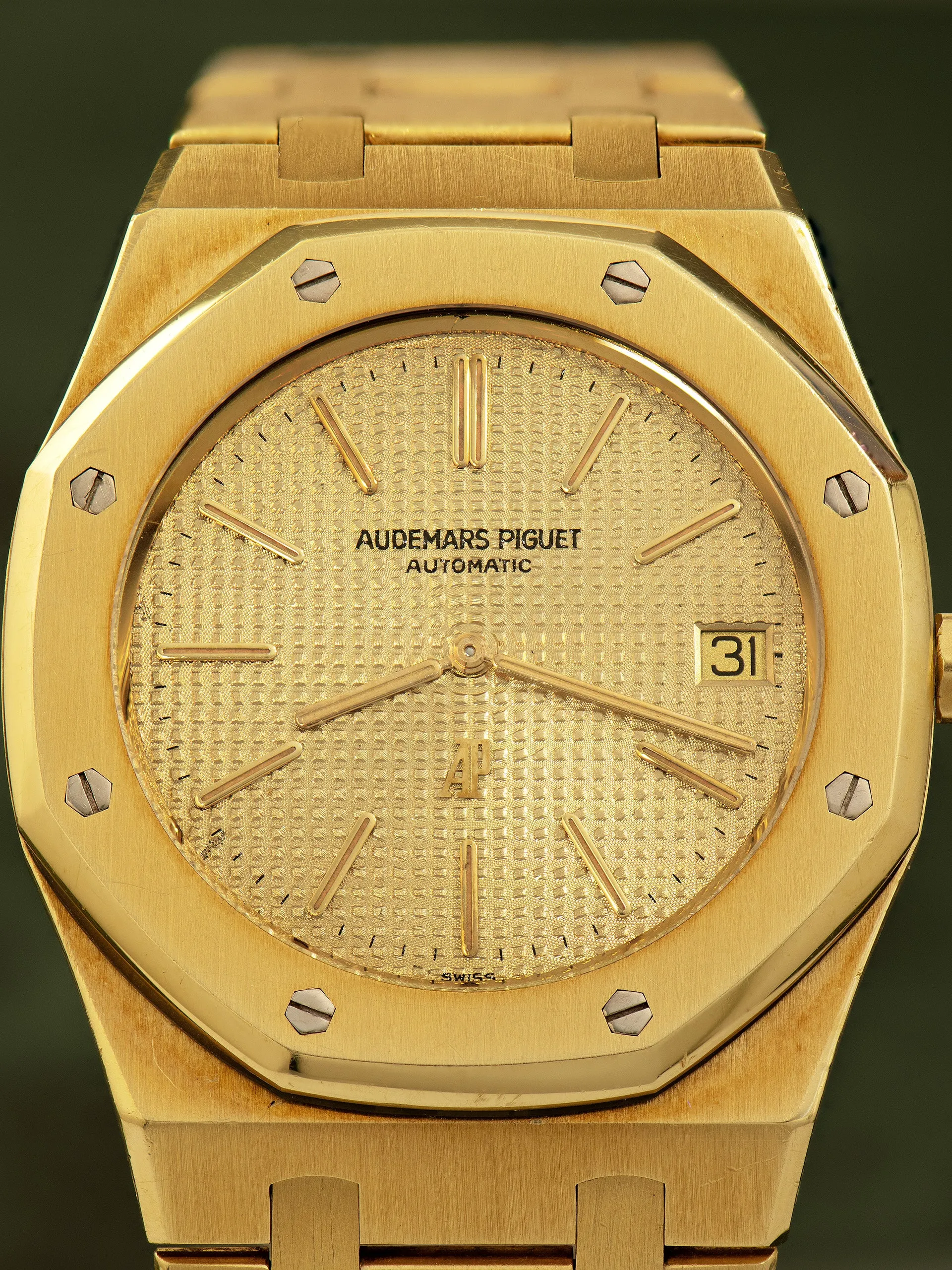 1970s Audemars Piguet Royal Oak 18K YG (Ref. 5402BA) Champagne  "Logo-Down" Dial W/ Extract From The Archives