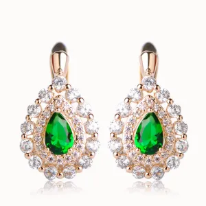 3 Colors Silver Classic Real Luxurious Water Drop Austrian Crystal Bridal Earrings for Women Copper Stud Earring Anti-allergic