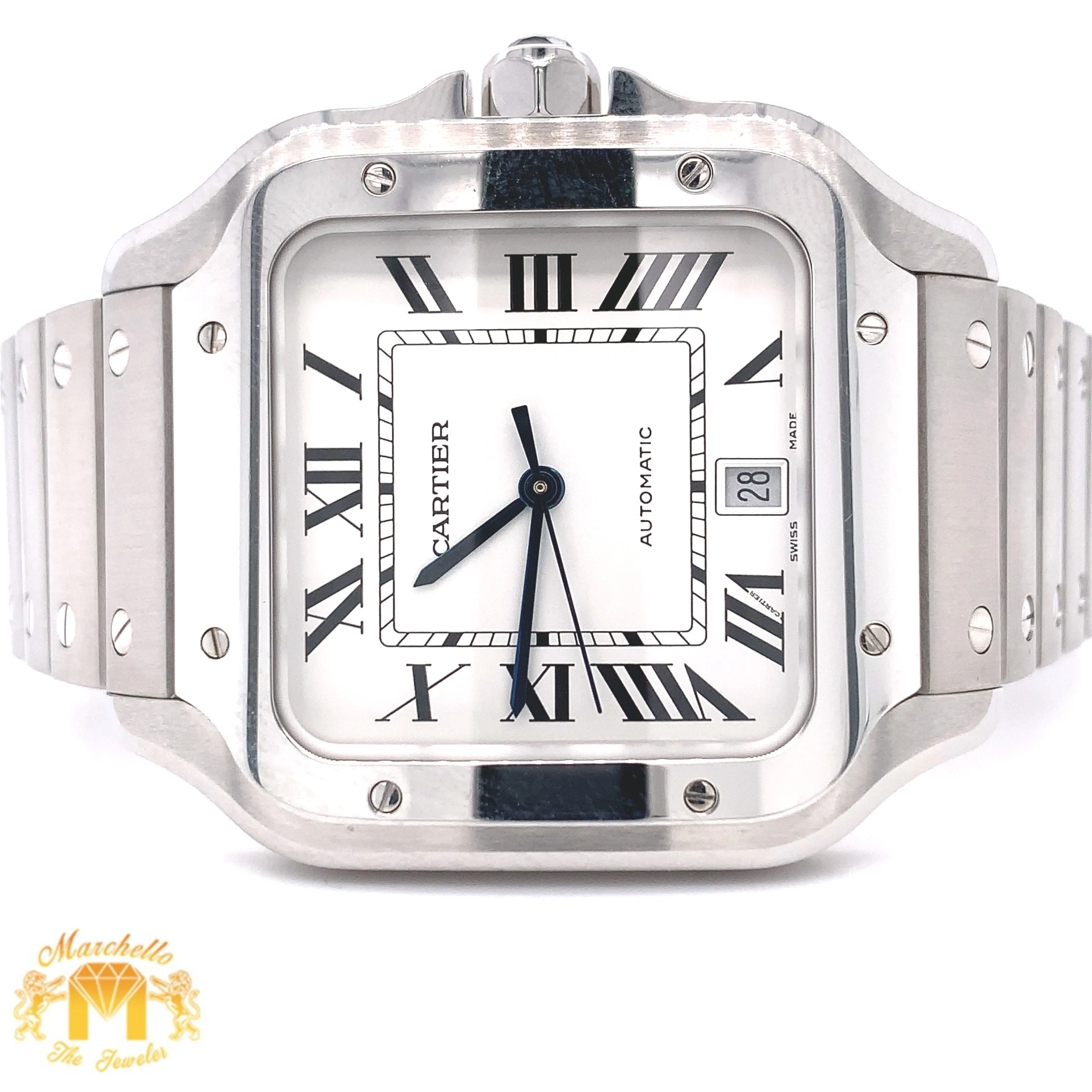 40mm Santos de Cartier Stainless Steel Watch (large model, papers)