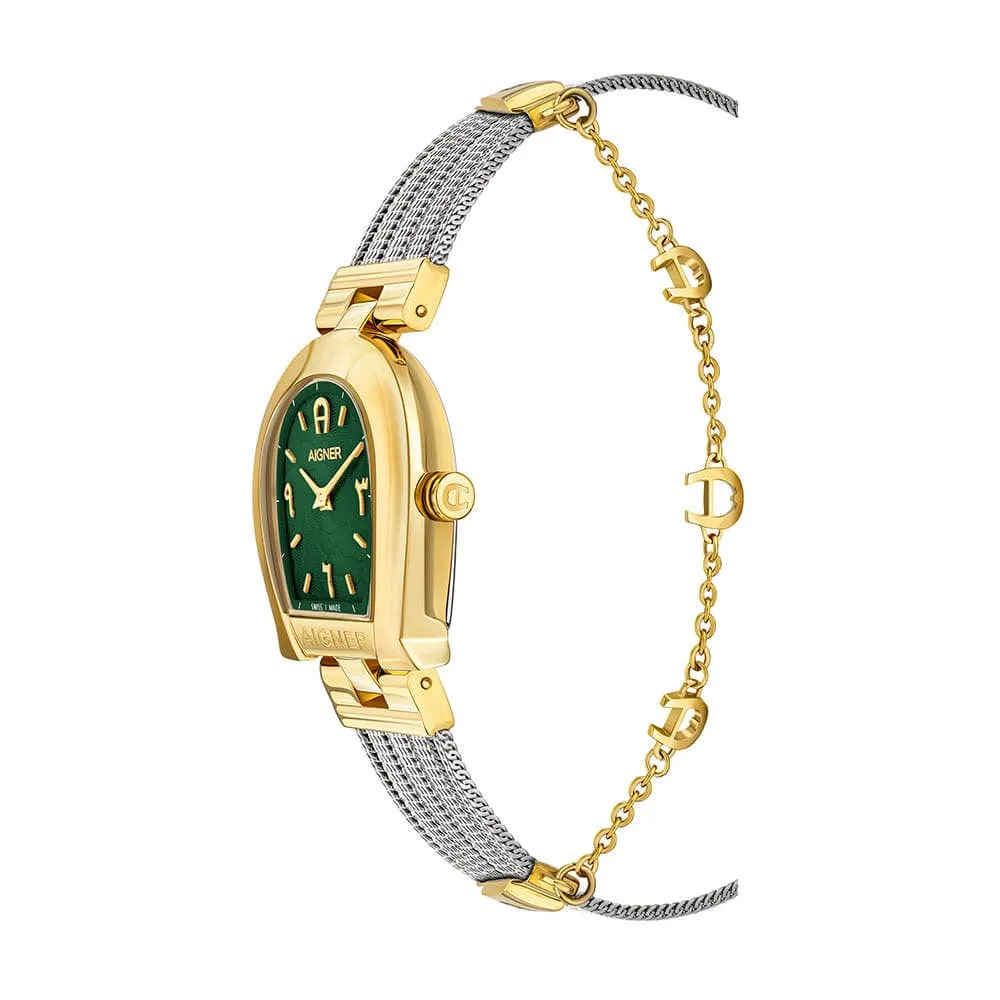 Aigner Cremona Women's Green Dial Silver Gold Watch