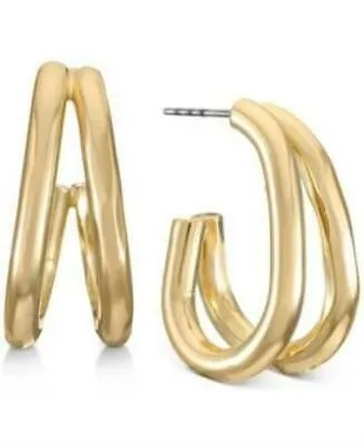 Alfani Gold-Tone Double-Row Open Hoop Earrings