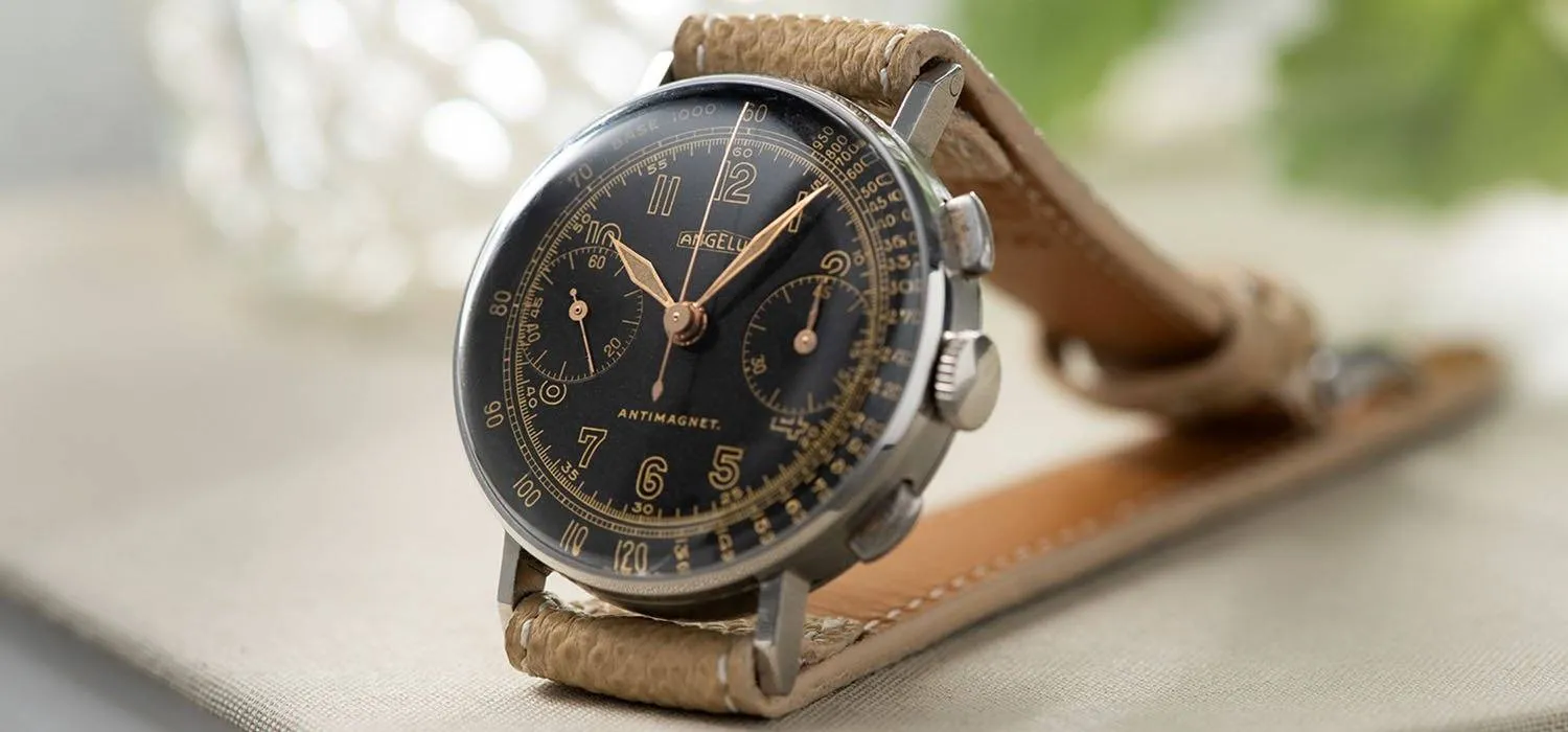 Angelus Steel Chronograph Square Pusher Watch