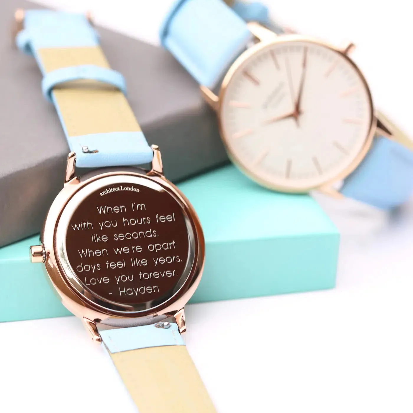 Architēct Blanc - Personalised Ladies' Watch - Light Blue