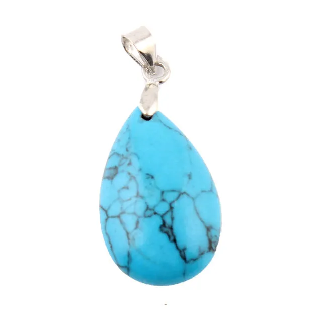 Assorted Natural Stone Water Drop Pendants Pendulum Crystal Fluorite Opalite obsidian Chakra Healing Reiki Beads&Free shipping