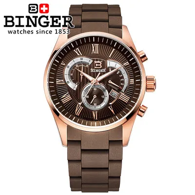 Binger Swiss Silicon Quartz Watch Men B 1123