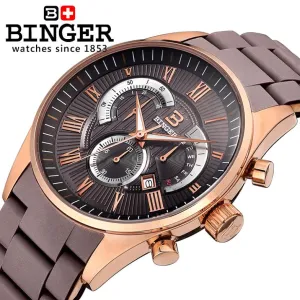 Binger Swiss Silicon Quartz Watch Men B 1123