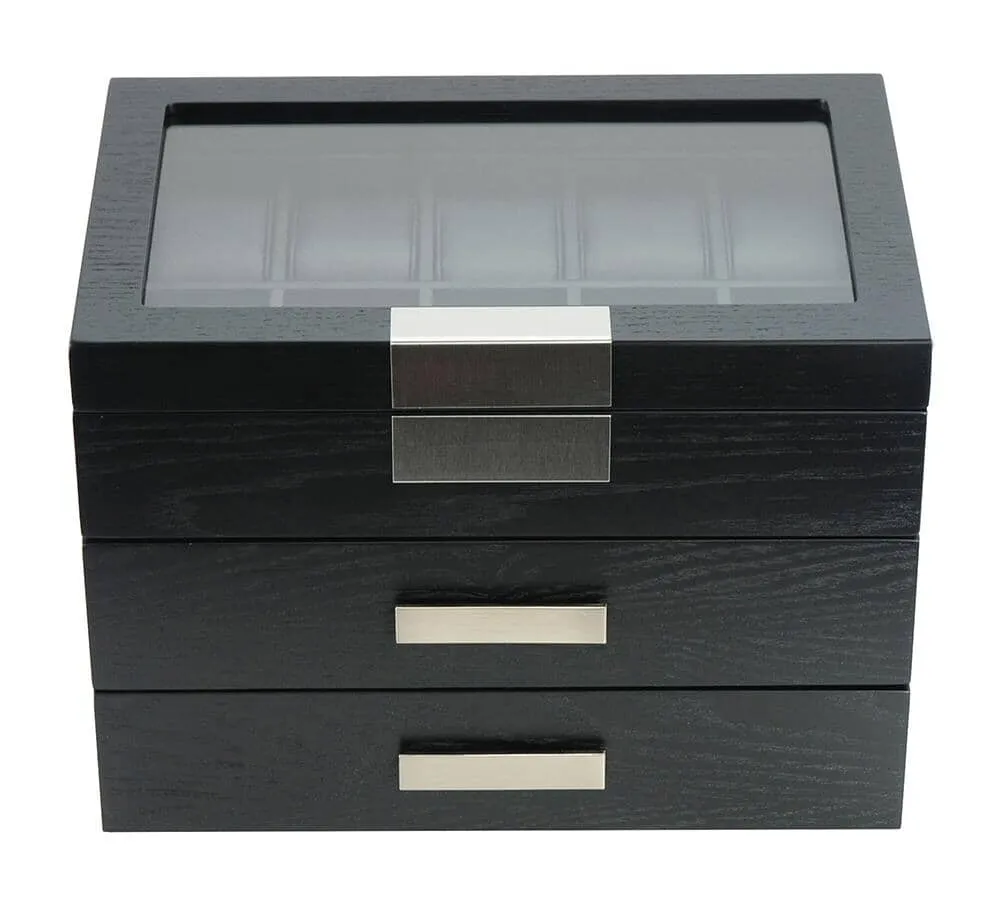 Black Wooden Watch Box for 30 watches