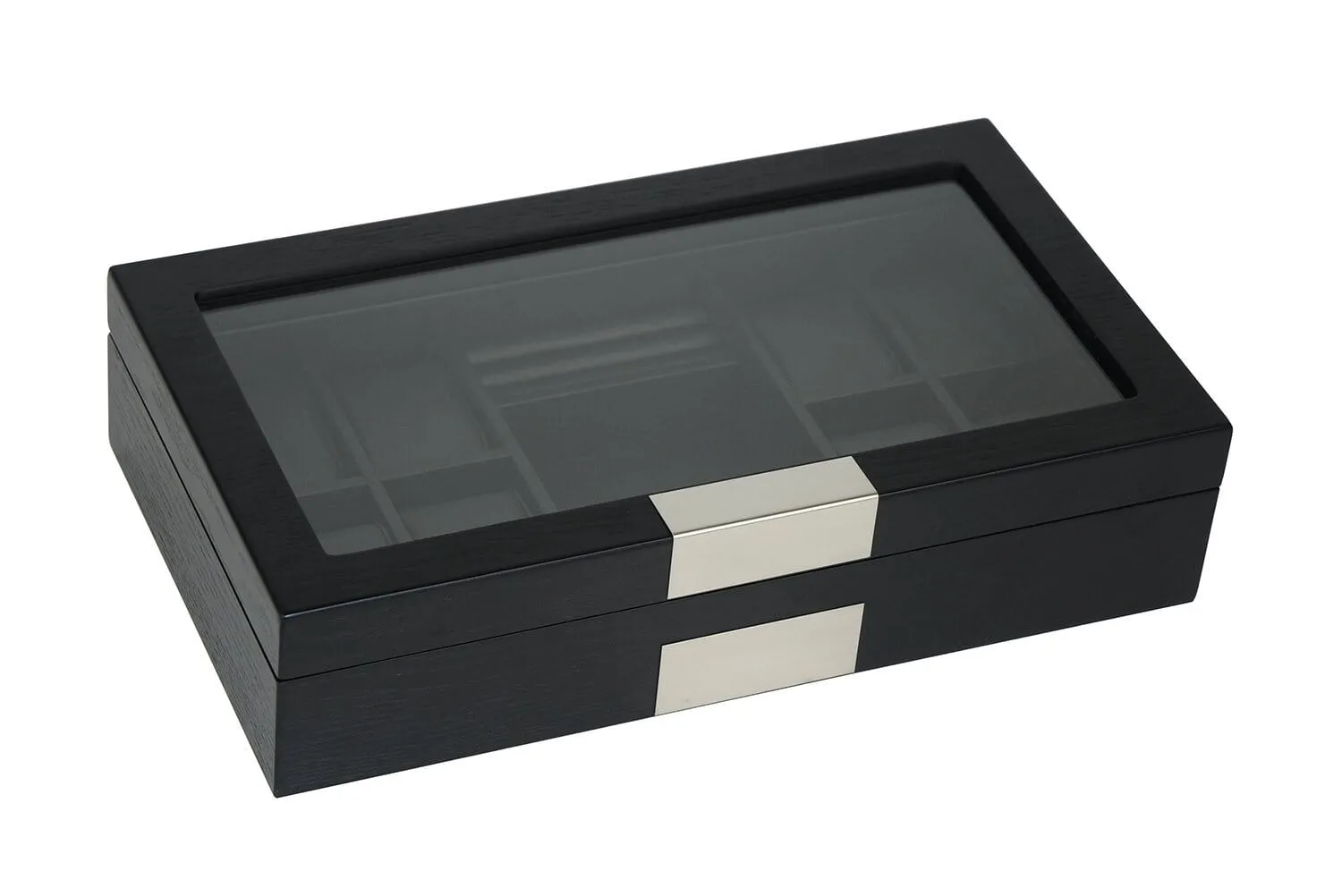 Black Wooden Watch Box for 8  Watches  Organiser