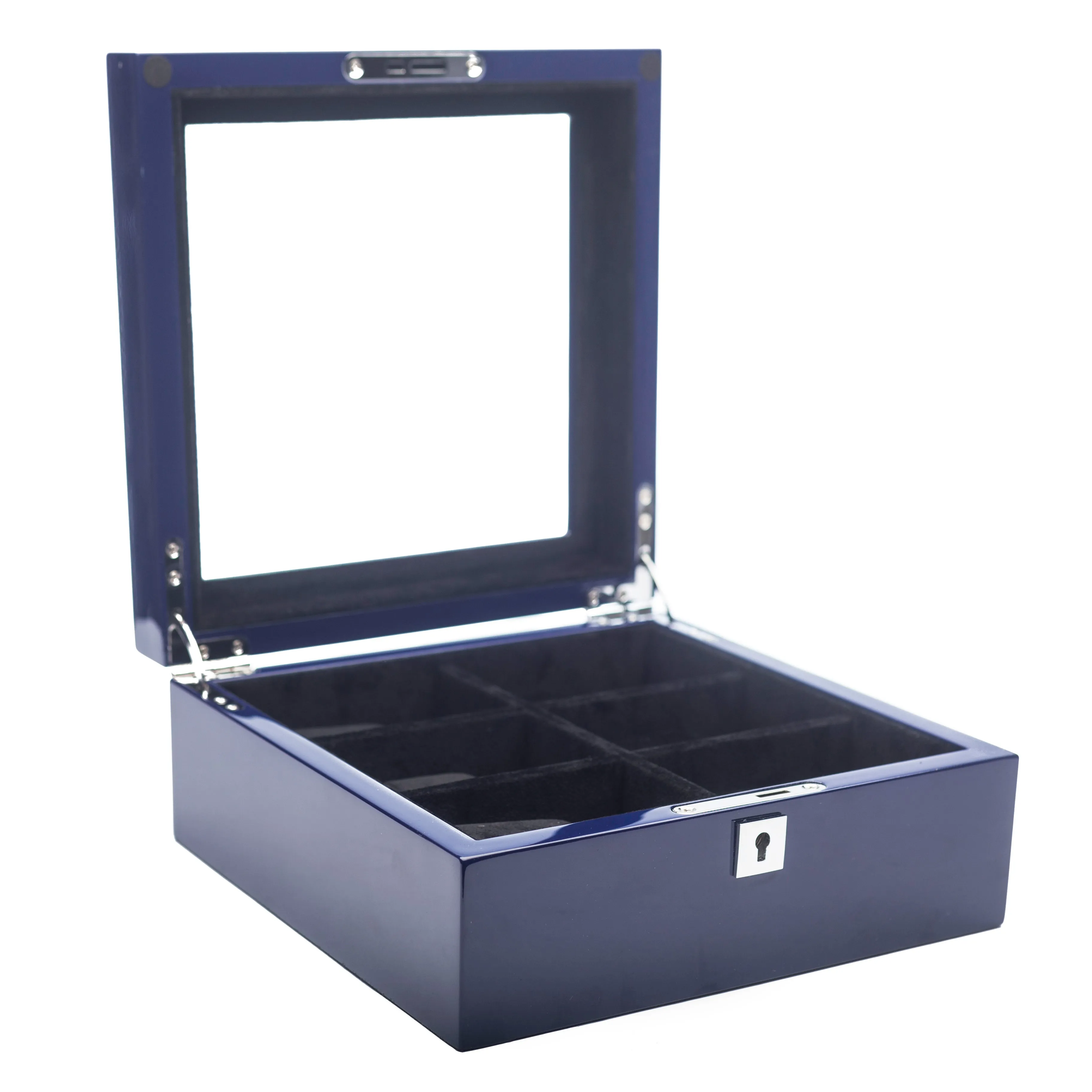 Blue Lacquer 6-Slot Watch Box