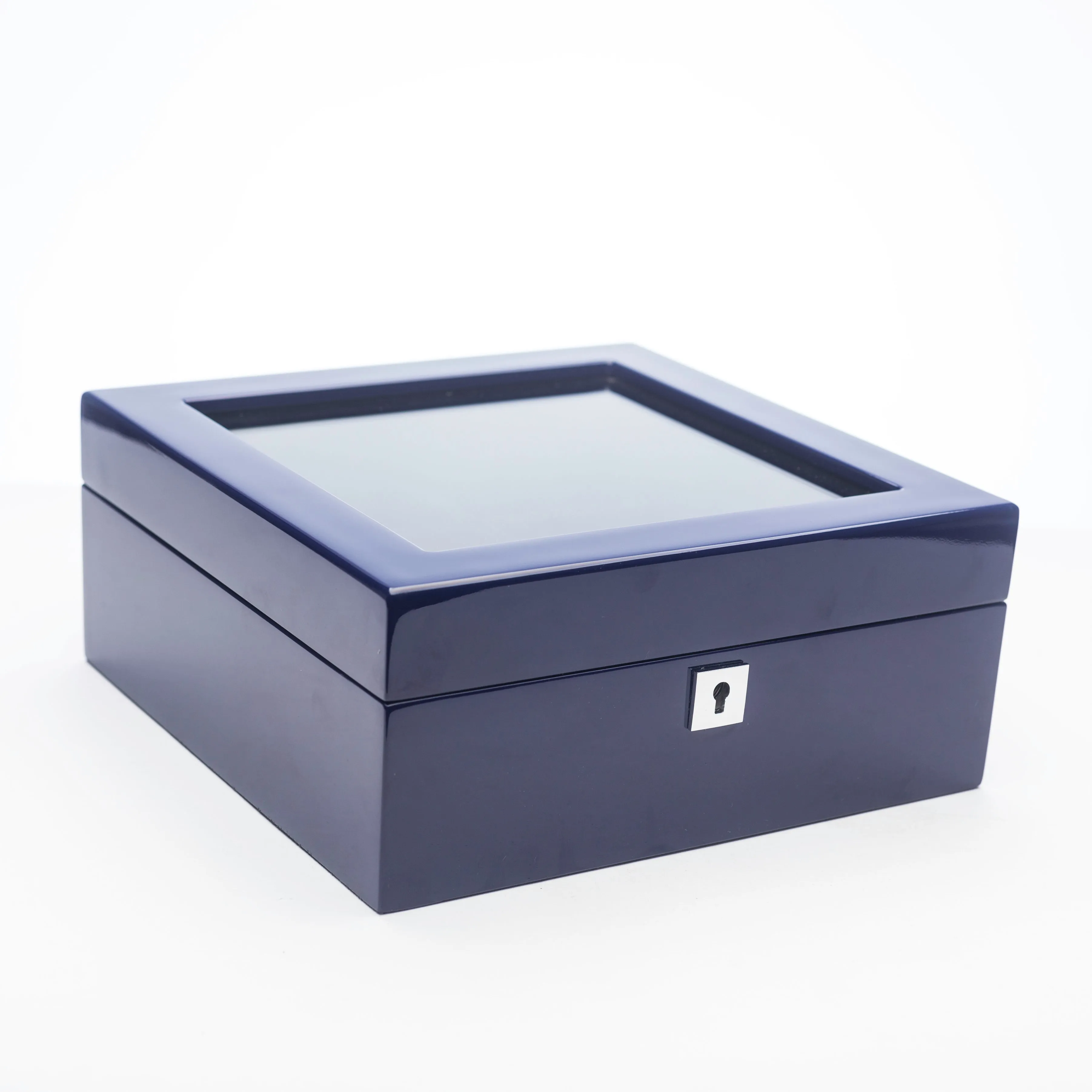 Blue Lacquer 6-Slot Watch Box