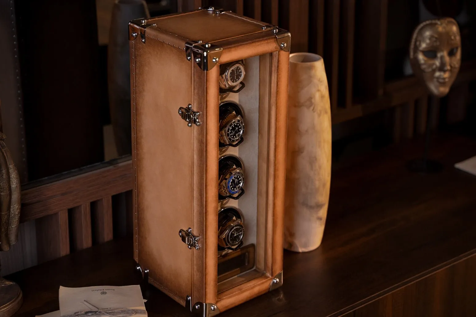 Bosphorus Watch Winder - Patina Honey Brown