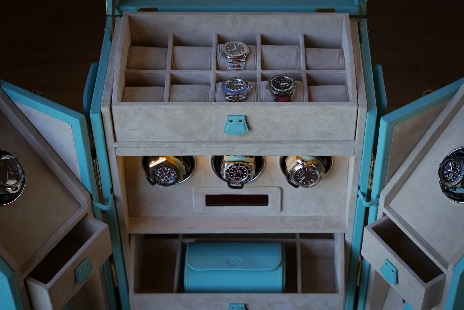 Bosphorus Watch Winder Trunk - Togo Tiffany Blue