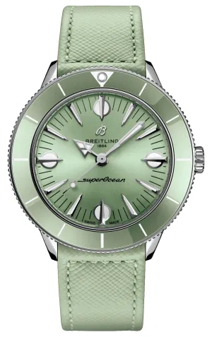 Breitling Superocean Heritage Stainless Steel Green Dial Automatic Womens Watch A10340361L1X1