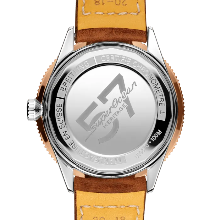 BRT Watch Superocean Heritage 57 Gold Leather Folding Clasp