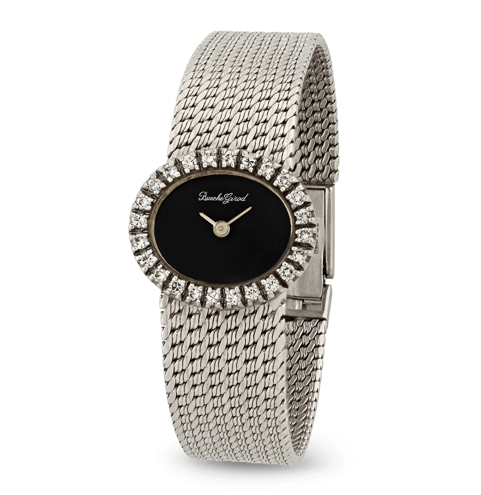 Bueche Girod 18K White Gold and Diamond Watch