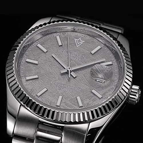 CADISEN Design Men Watches Mechanical Automatic 100M Waterproof Brand Luxury Stainless Steel Watch H0mage, 8214GRAY