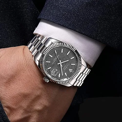 CADISEN Design Men Watches Mechanical Automatic 100M Waterproof Brand Luxury Stainless Steel Watch H0mage, 8214GRAY