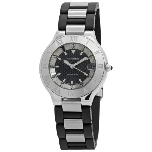 Cartier Autoscaph Must 21 2427 Black Dial Automatic Women's Watch