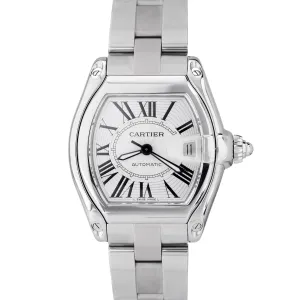 Cartier Roadster Large Silver Guilloché 36mm Automatic Watch 2510 / W62025V3