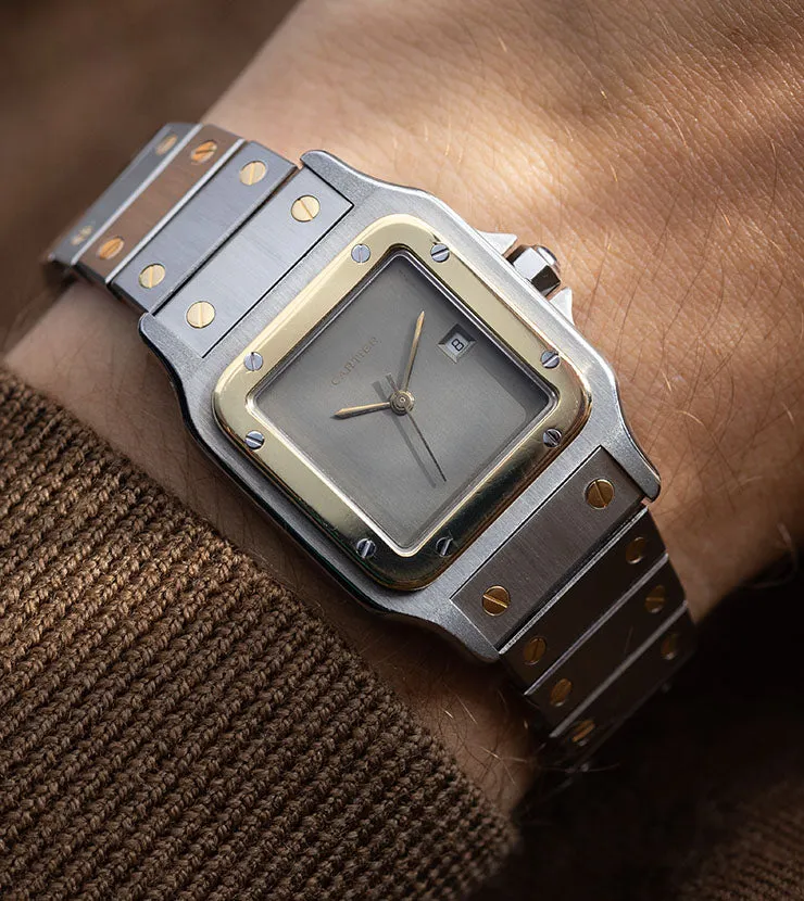 Cartier Santos 2961 Steel and Gold with Slate Grey Dial