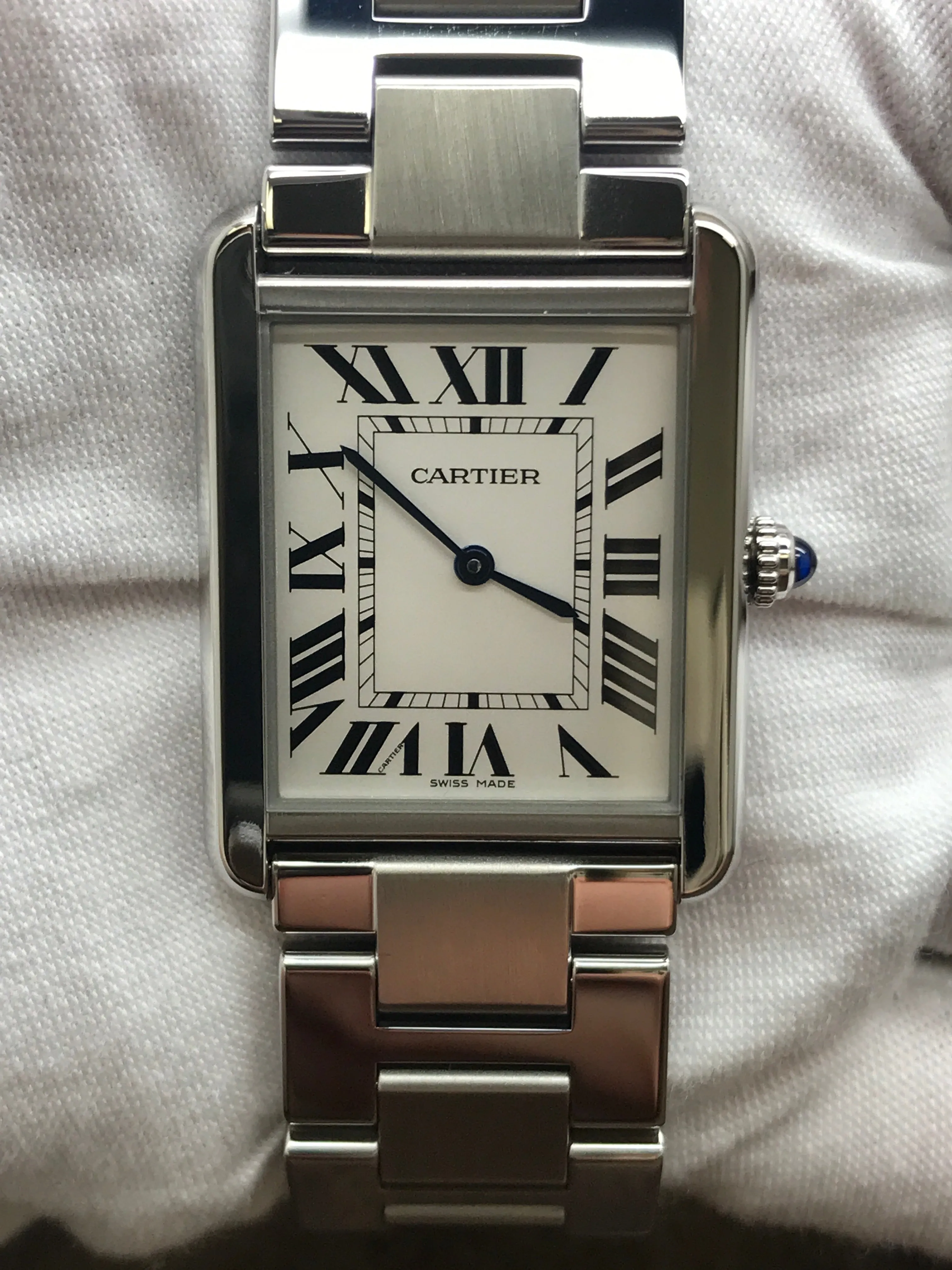 Cartier Tank Solo Large W5200014 White Dial Quartz Men's Watch