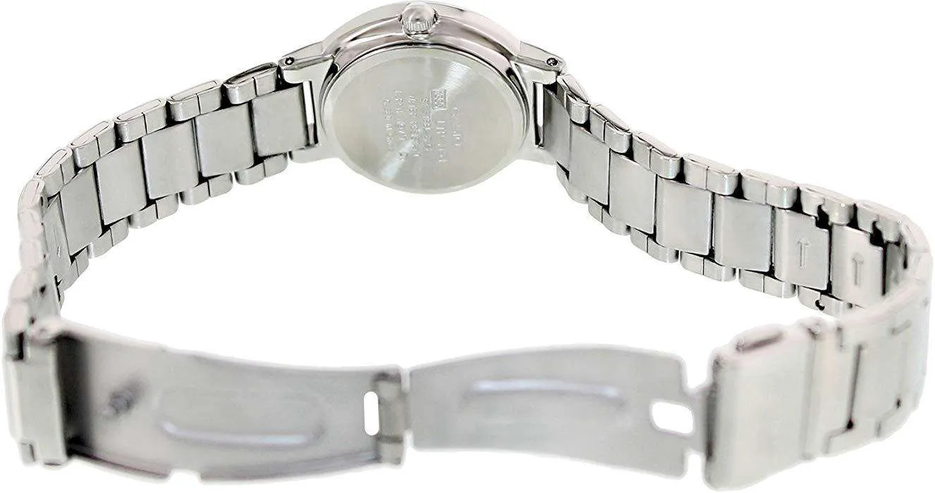 Casio LTP-1191A-3C Silver/Green Stainless Steel Watch for Women