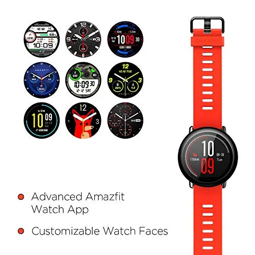 (CERTIFIED REFURBISHED) Amazfit Pace A1612 Multisport Smartwatch (Red)