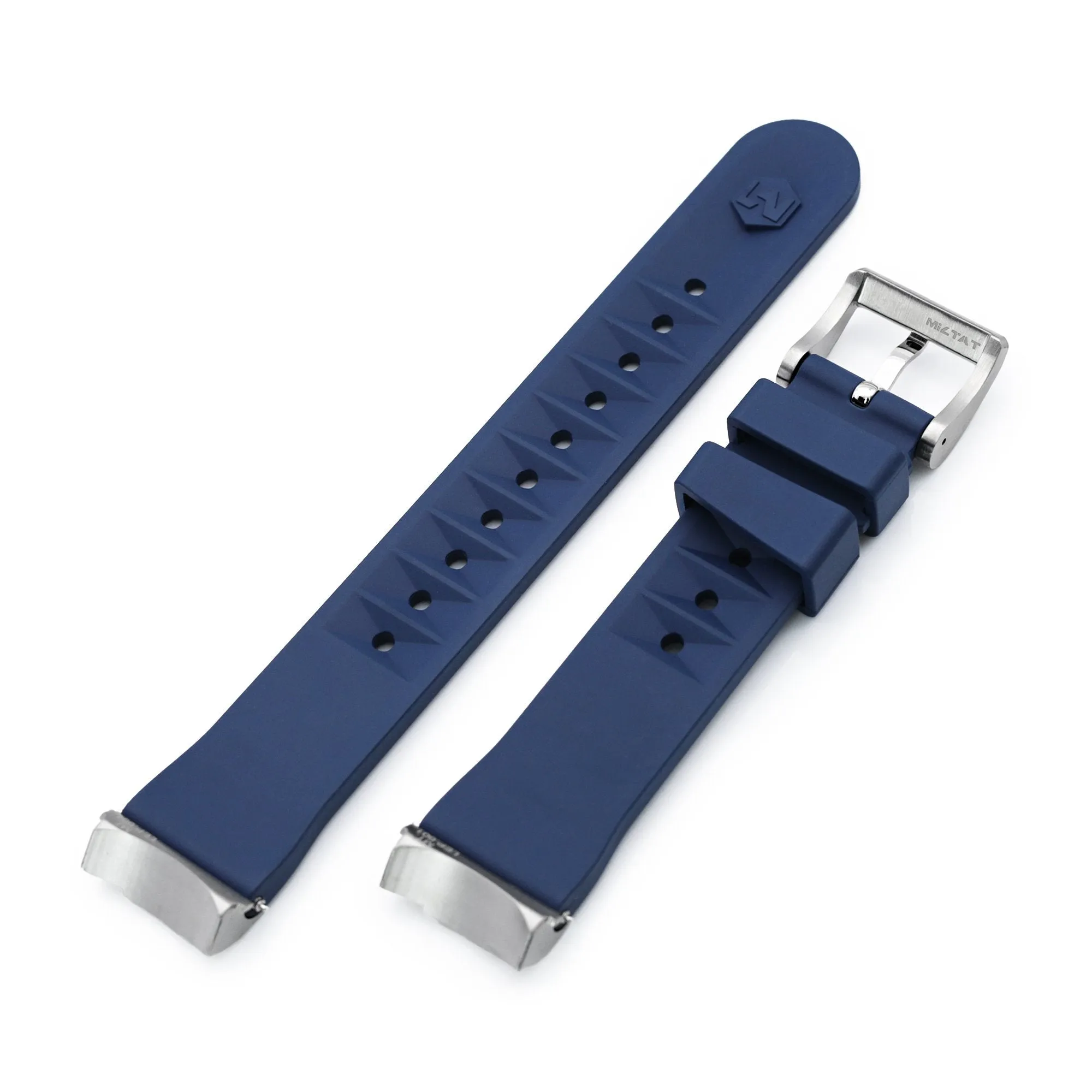 Chaffle Blue FKM Rubber   Add-on End Piece watch strap compatible with Seiko Sumo SPB103