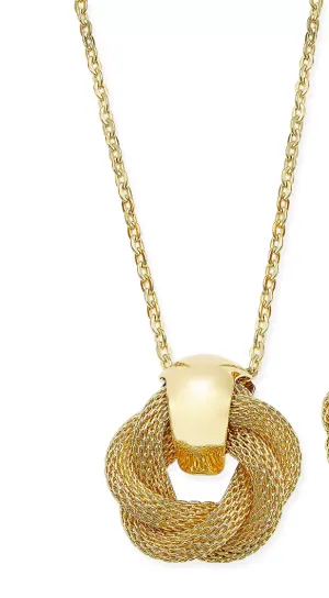 Charter Club Gold-Tone Twisted Knot Pendant Necklace