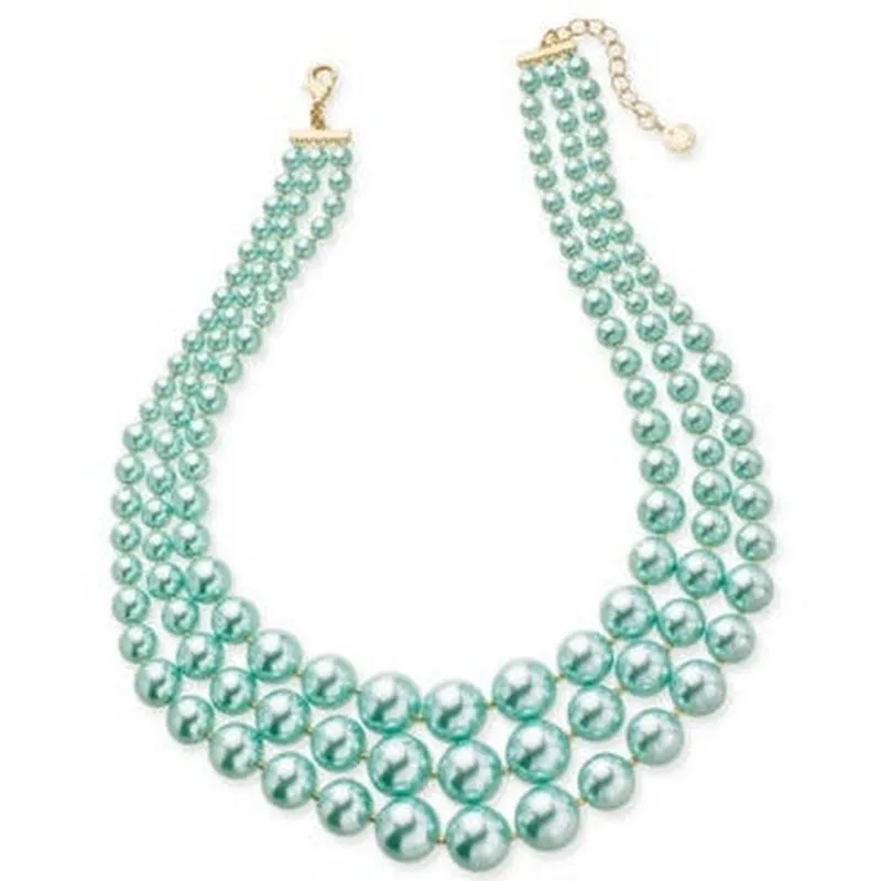 Charter Club Imitation Pearl Three-Row Collar Necklace