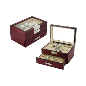 Cherry Wooden Watch Box for 20 Watches