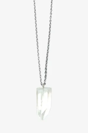 Clear Quartz Aura Crystal Pendant Necklace