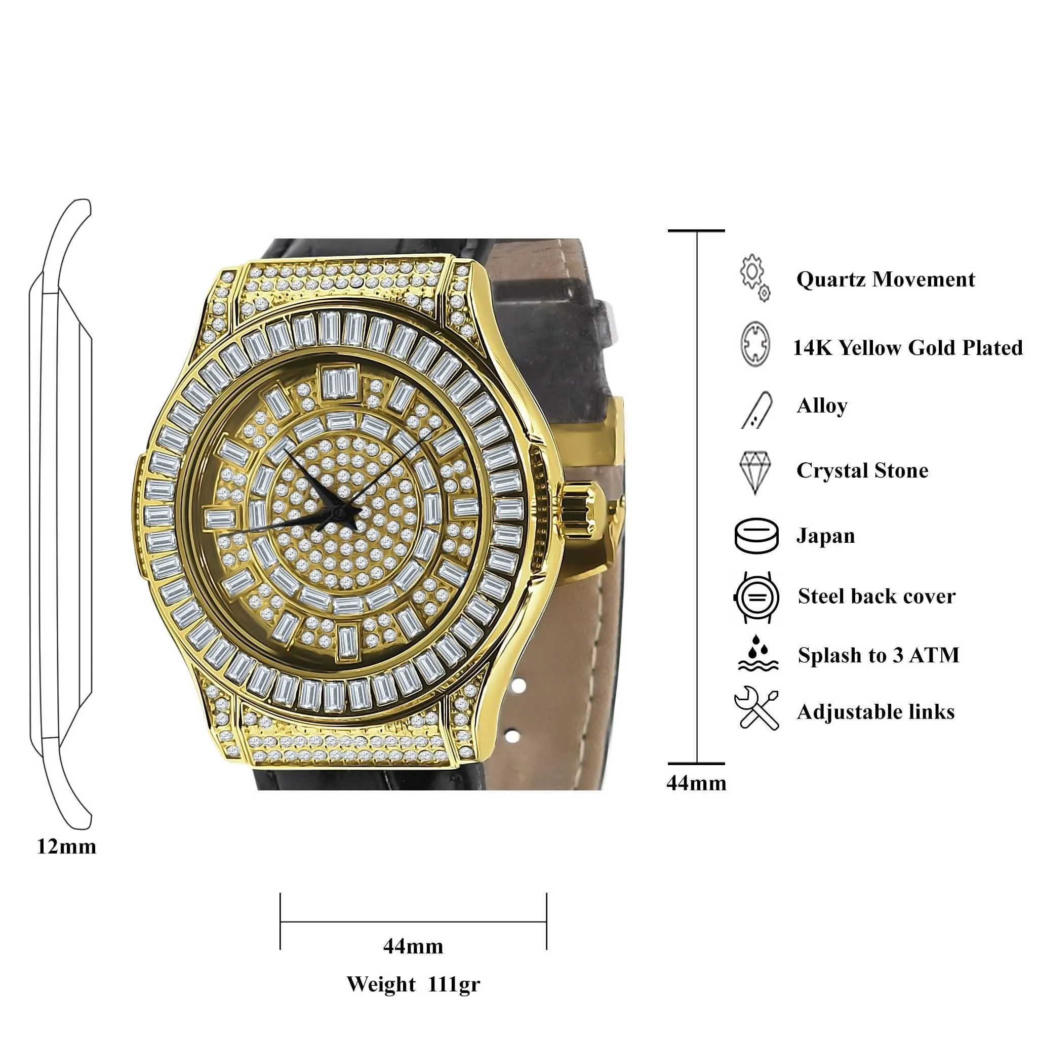 Conspicuous Bling Leather Watch | 5110362