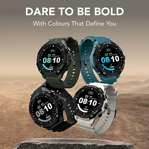 Cultsport Ranger Xr 1.43" Amoled Outdoor Rugged Smartwatch for Men, 850 Nits, Always On Display, Bluetooth Calling, 420Mah Battery, Sports Recognition, Health Tracking, Round Digital Watch, Black