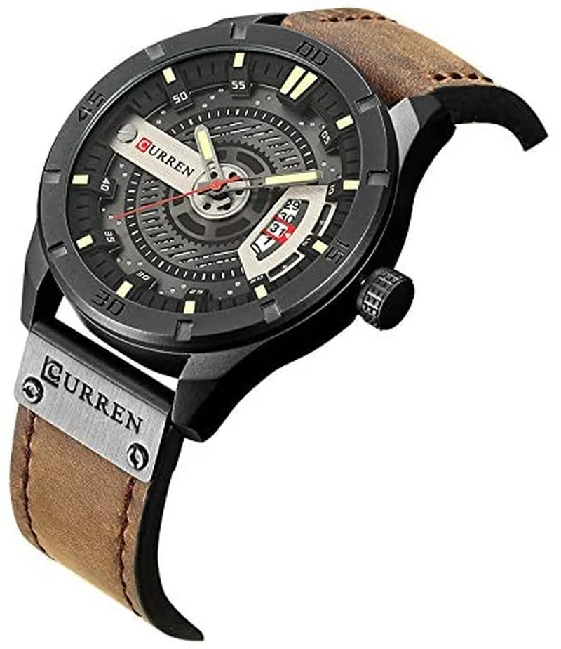 Curren Men's Quartz-Analog Leather Band Sports Watch