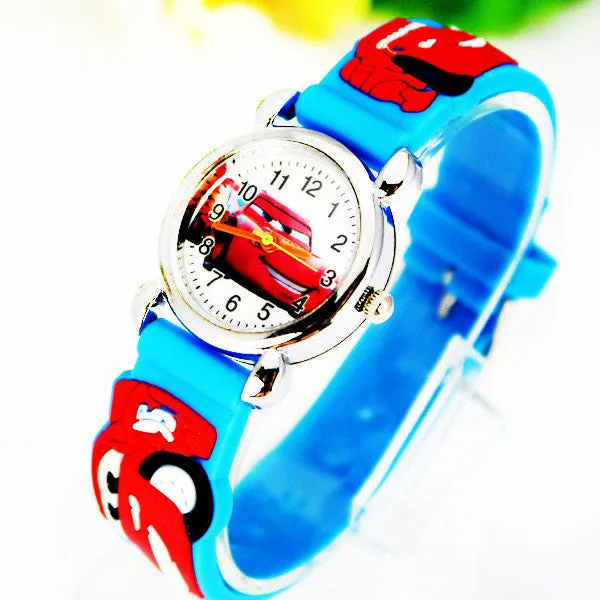 Cute Cartoon Car 3D Child Watches Cartoon Children Watch Quartz Wrist Watch Christmas Gift