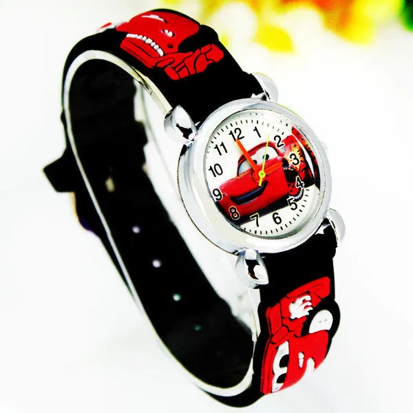 Cute Cartoon Car 3D Child Watches Cartoon Children Watch Quartz Wrist Watch Christmas Gift