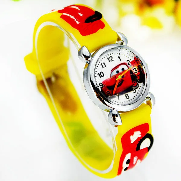 Cute Cartoon Car 3D Child Watches Cartoon Children Watch Quartz Wrist Watch Christmas Gift