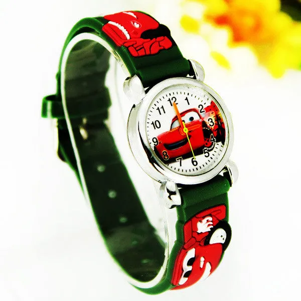 Cute Cartoon Car 3D Child Watches Cartoon Children Watch Quartz Wrist Watch Christmas Gift