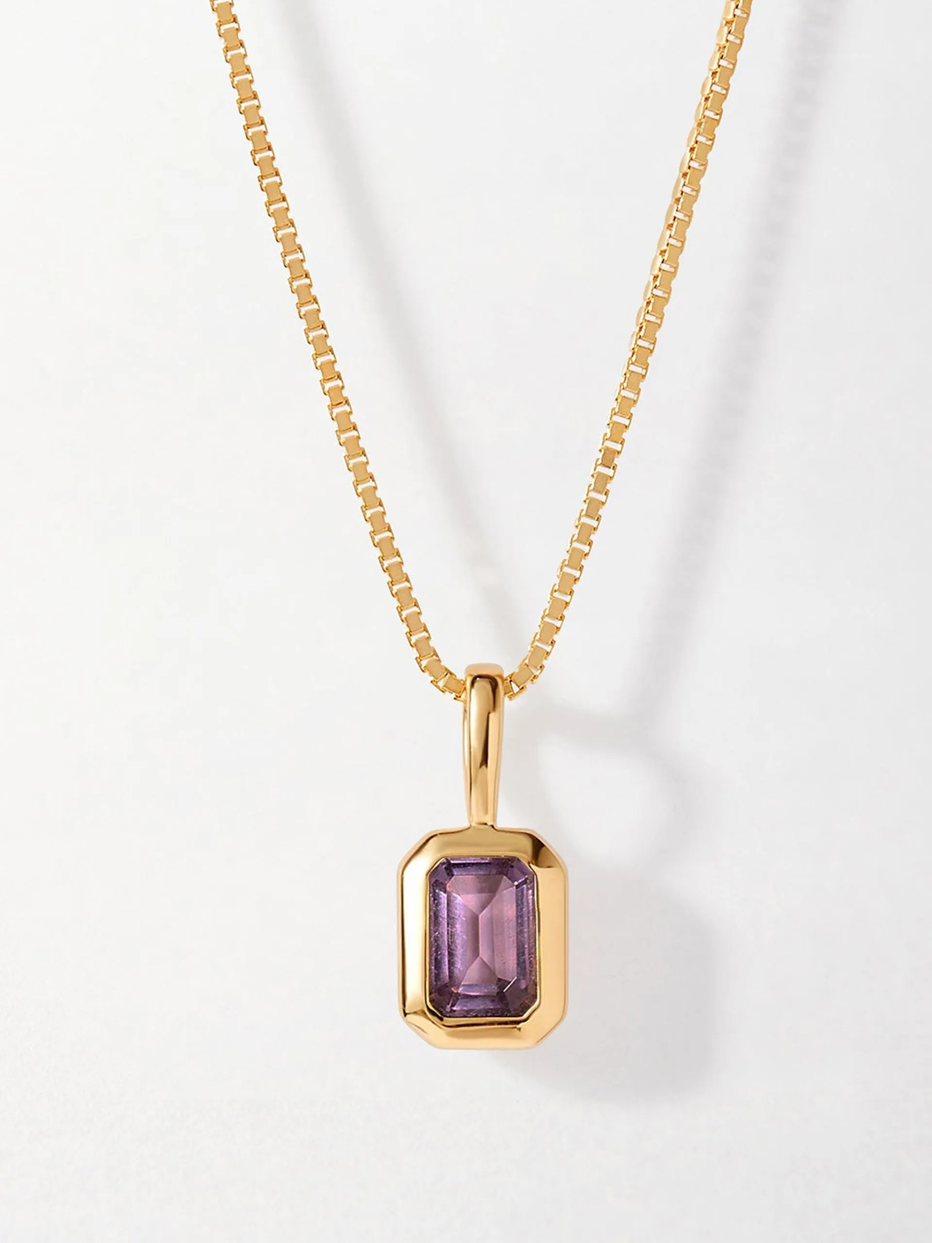 Deco amethyst February birthstone necklace