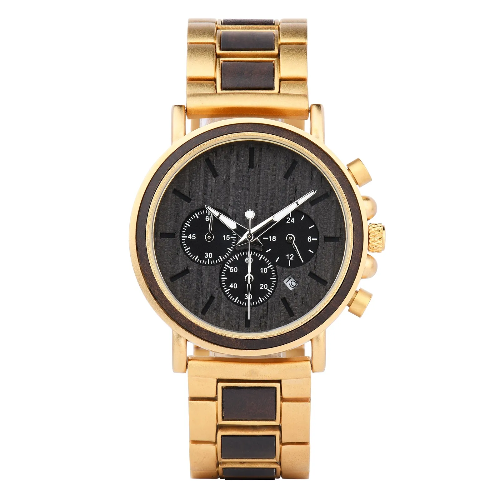 Dubai - Golden Steel & Ebony Chronograph