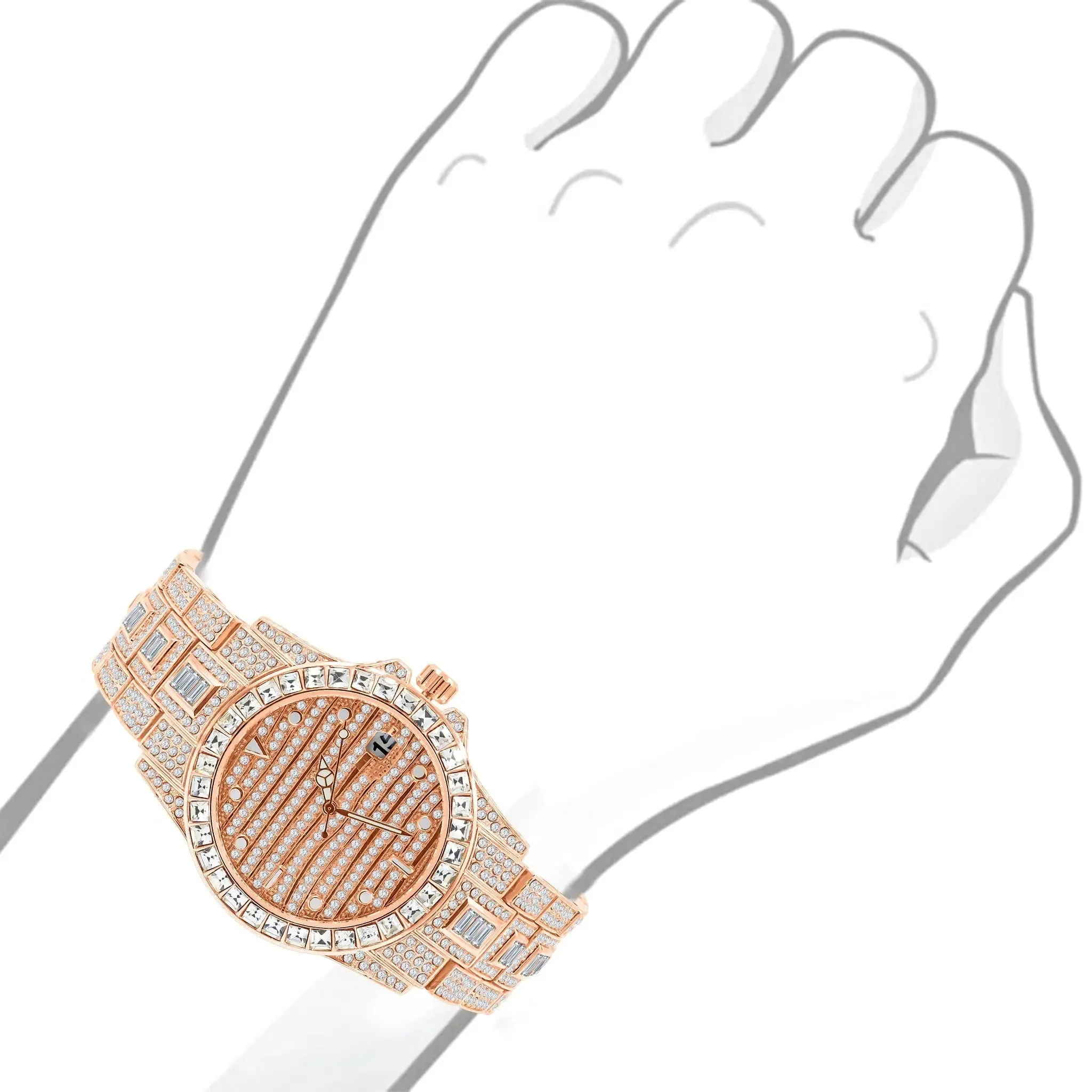 EXQUISITO HIP HOP METAL WATCH |   563155-Flash Light Gloves