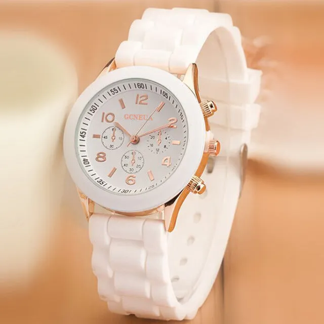 Fashion 16 color quartz women watches Lover's Watch classic style simple casual Silica gel strap wristwatches men women's clock