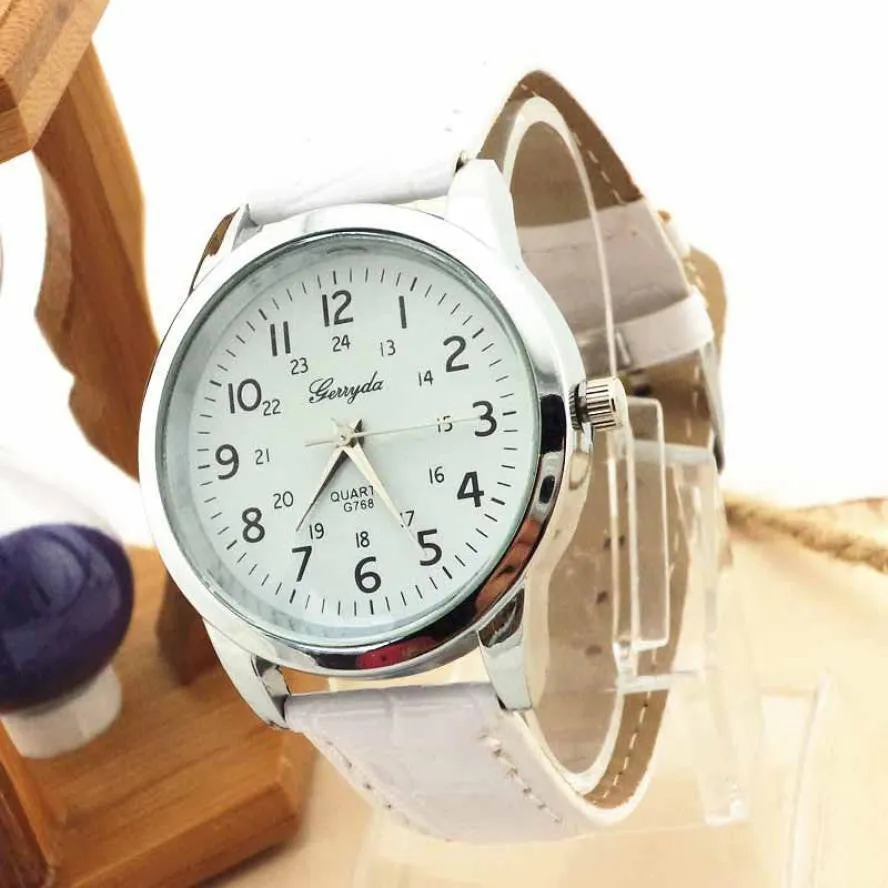 Fashion Elegant Luxury Woman Man Unisex Analog Ladies Watch Leather Strap Quartz Watch WristWatch