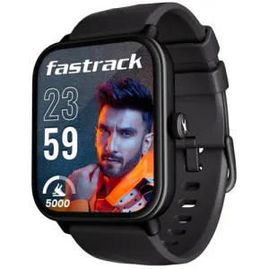 Fastrack Limitless Glide Advanced UltraVU HD Display|BT Calling|ATS Chipset|100  Sports Modes & Watchfaces|Calculator|Voice Assistant|in-Built Games|24 * 7 Health Suite|IP68 Smartwatch(Black)