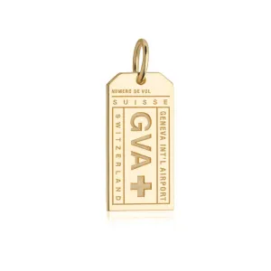 Geneva Swiss GVA Luggage Tag Charm Gold