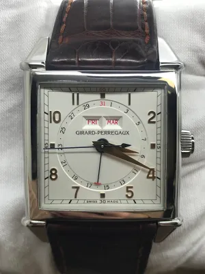 Girard Perregaux Vintage 1945 Triple Calendar 25810 White Dial Automatic Watch